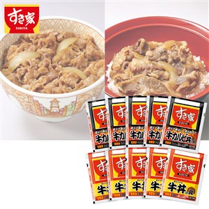 <すき家>牛丼の具・牛カルビ丼の具セット