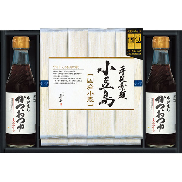 ＜島善＞小豆島手延素麺（北海道産小麦100％）つゆ詰合せ