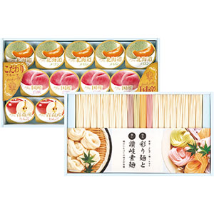 ＜ドウシシャ＞彩り麺と讃岐素麺＆国産果汁ゼリーギフト[yd70]