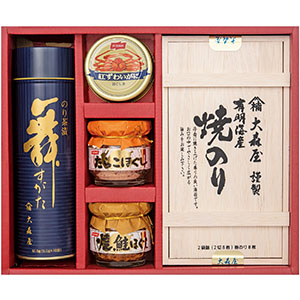 ＜大森屋＞海苔・カニ缶・瓶詰ギフト