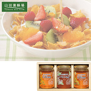 ＜山田養蜂場＞世界の蜂蜜３本セット