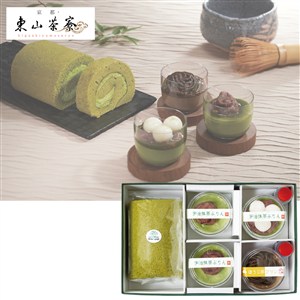 ＜京都・東山茶寮＞宇治抹茶ロールケーキと宇治茶プリン３つの風味