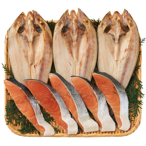 北海道産　塩秋鮭切身・真ほっけ開干しセット