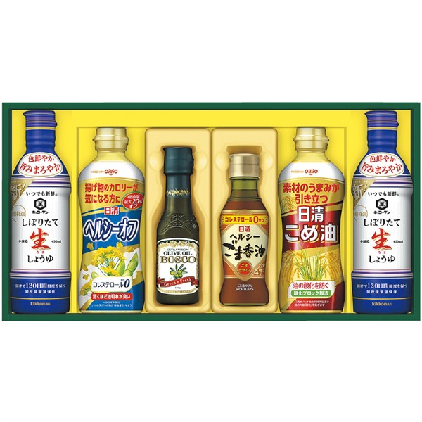 ＜日清オイリオ＞ヘルシーオイル＆キッコーマンしぼりたて生しょうゆギフト