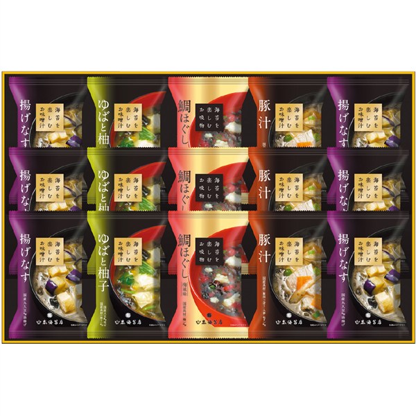 ＜山本海苔店＞「海苔を楽しむお味噌汁」１５食詰合せ