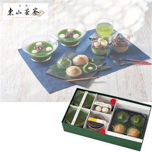 ＜京都・東山茶寮＞宇治抹茶冷やしぜんざいと抹茶スイーツセット