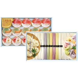 ＜ドウシシャ＞彩り麺と讃岐素麺＆国産果汁ゼリーギフト[yd70]