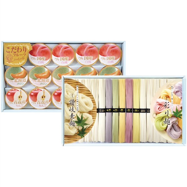 ＜ドウシシャ＞彩り麺と讃岐素麺＆国産果汁ゼリーギフト[yd70]