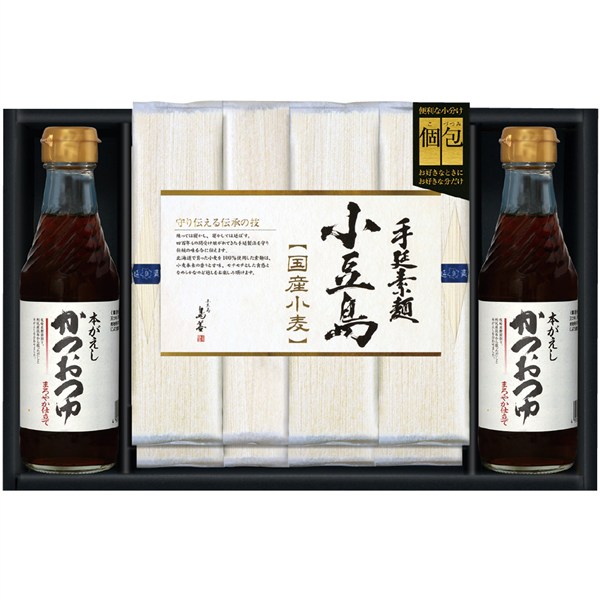 ＜島善＞小豆島手延素麺（北海道産小麦100％）つゆ詰合せ