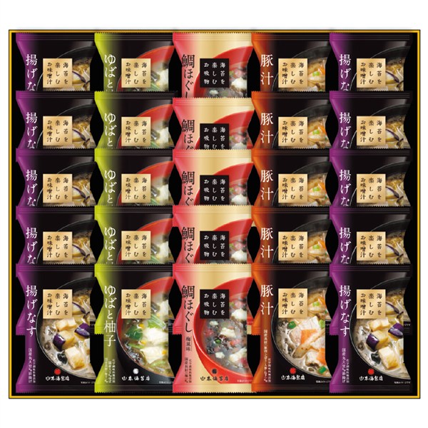 ＜山本海苔店＞「海苔を楽しむお味噌汁」２５食詰合せ