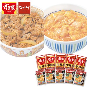 ＜すき家・なか卯＞すき家牛丼の具・なか卯親子丼の具セット