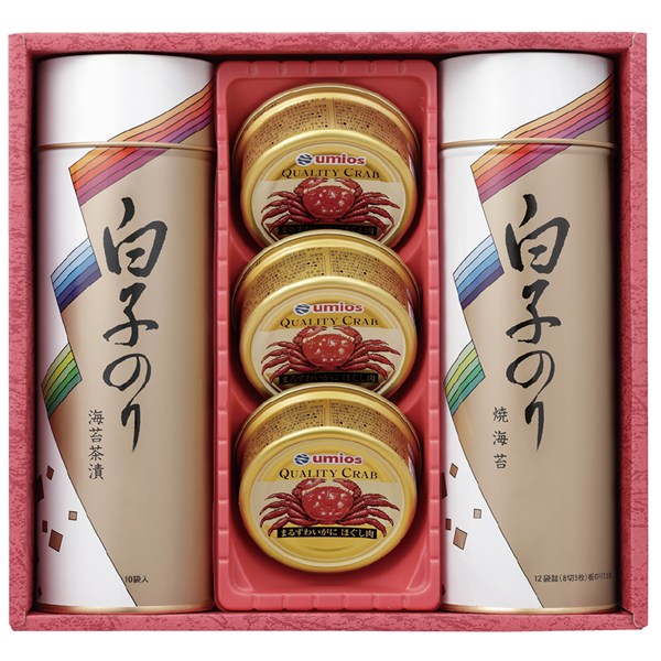 ＜白子のり＞のりとかに缶詰合せ